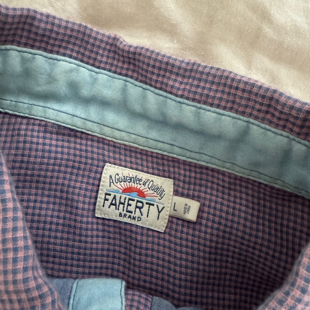 Faherty Gingham Plaid Button Down Shirt - image 7